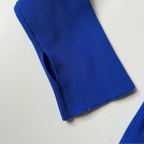 Helmut Lang Royal Blue Mock Neck Thumb hole Sweater Size M - Picture 4 of 11